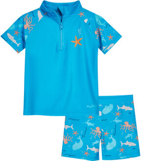 Playshoes UV-beschermende badset zeedieren turquoise