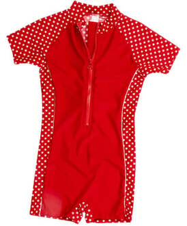 Playshoes UV zwempak Kinderen korte mouwen Dots - Rood - Maat 98/104