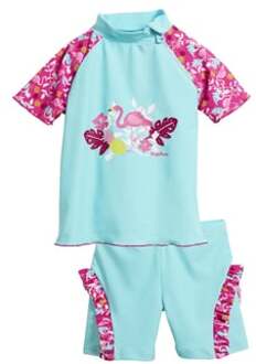 Playshoes UV-zwemsetje Kinderen Flamingo - Aqua/Roze - maat 98/104