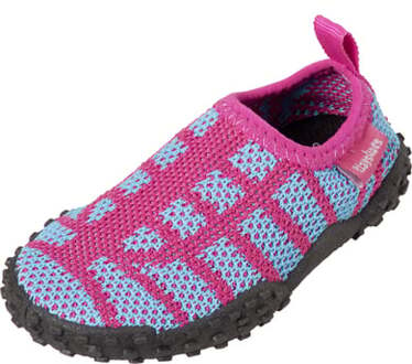 Playshoes waterschoentjes knitted fuchsia blauw