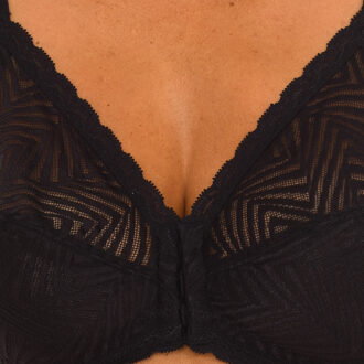 PLAYTEX Damen-BH ohne Bügel P08GB mit elastischen Seiten Zwart - EU 80C /UK 36C