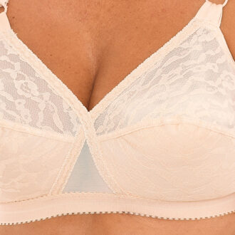 PLAYTEX P0165 damesbeha van kant zonder draad en zonder vulling voor een natuurlijke ondersteuning van de buste Beige