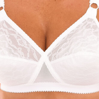 PLAYTEX P0165 damesbeha van kant zonder draad en zonder vulling voor een natuurlijke ondersteuning van de buste - maat Wit