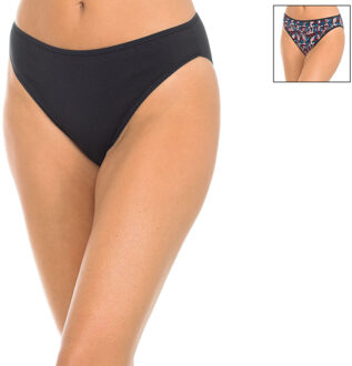 PLAYTEX Pack-2 Damesslip Perfect Comfort Stretch Katoen P0A8S Zwart/Veelkleurig