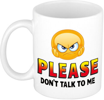 Please dont talk to me cadeau mok / beker wit - kado collega - feest mokken Multikleur