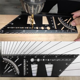 Pleinen Heerser Markering Tekening Apparaat Legering Combinatie Houtbewerking Gauge Tool 45 Graden 90 Graden Hout Hoek Timmerman