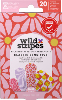 Pleisters Wild Stripes Classic Sensitive Pastel Fun 20 st