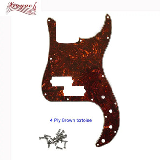 Pleroo Custom Guitar pickgaurd - For Deluxe P Bass Guitar Pickguard Scratch Plate , 4 Ply Brown Tortosie