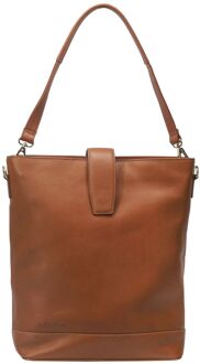 Plevier Bow 15.6" cognac schoudertas heren - H 39 x B 30 x D 12 cm