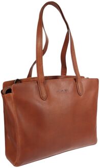 Plevier Burns Laptopbag 14-16" cognac - H 30 x B 40 x D 10 cm
