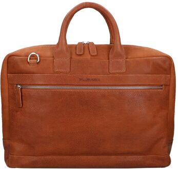 Plevier Kentron laptoptas 17.3 inch cognac Bruin