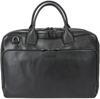 Plevier Larry Laptopbag 15.6" black schoudertas heren Zwart - H 28 x B 40 x D 10 cm