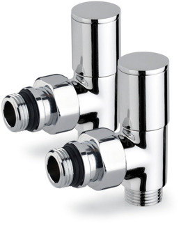 Plieger Aansluitset Zijaansluiting Radiator Plieger Valvola Haaks Chroom