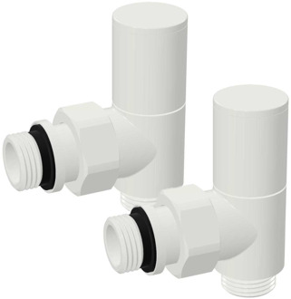 Plieger Aansluitset Zijaansluiting Radiator Plieger Valvola Haaks Wit
