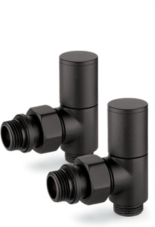 Plieger Aansluitset Zijaansluiting Radiator Plieger Valvola Haaks Zwart