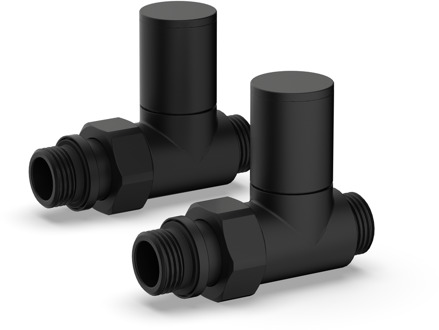 Plieger Aansluitset Zijaansluiting Radiator Plieger Valvola Recht Zwart