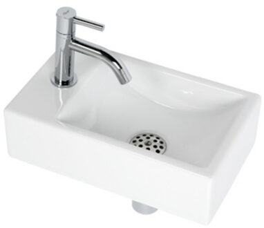 Plieger Austin Fontein Toilet Links - Set - Fontein 37 x 23 cm - Incl. Fonteinkraan & Sifon - Keramiek - Wit