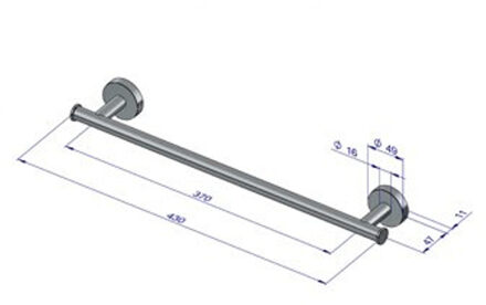 Plieger Como handdoekbeugel magnetisch 430mm chroom