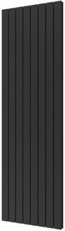 Plieger Designradiator Plieger Cavallino Retto Dubbel 1716 Watt Middenaansluiting 200x60,2 cm Black Graphite