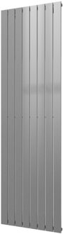 Plieger Designradiator Plieger Cavallino Retto Enkel 1332 Watt Middenaansluiting 200x60,2 cm Zilver Metallic
