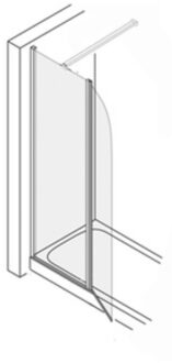 Plieger Douchecabine Plieger Panorama 6mm 100x30x200cm (Douchewand en Draaideur) Chroom