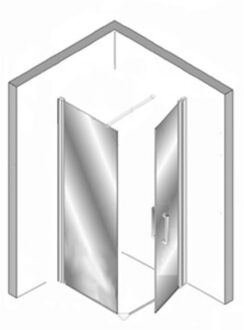 Plieger Douchecabine Plieger Panorama 6mm 100x80x200cm (Douchewand en Draaideur) Chroom