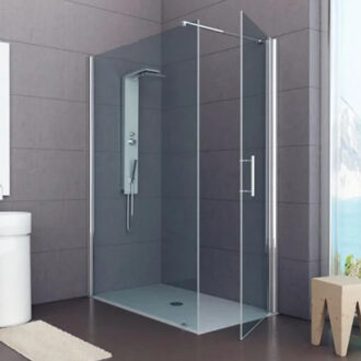 Plieger Douchecabine Plieger Panorama 6mm 120x80x200cm (Douchewand en Draaideur) Chroom