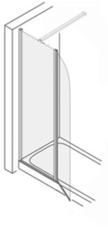 Plieger Douchecabine Plieger Panorama 6mm 90x30x200cm (Douchewand en Draaideur) Chroom