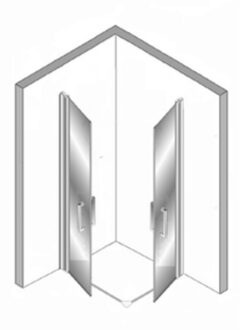 Plieger Douchecabine Plieger Panorama Draaideuren 6mm 80x80x200cm Chroom