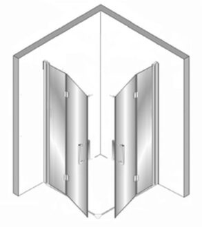 Plieger Douchecabine Plieger Panorama Vouwdeuren 6mm 80x80x200cm Chroom
