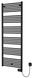 Plieger Elba Electrical Elektrische Designradiator - 170.2x60cm - met thermostaat - 900w - mat zwart 1550004 Zwart mat