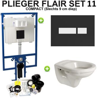 Plieger Flair Compact Amica set 11 Zwart/Wit (Meerprijs €30,00)