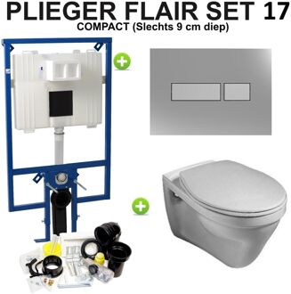 Plieger Flair Compact Saval set17 Chroom/ Matchroom (meerprijs €30,00)