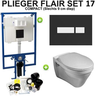 Plieger Flair Compact Saval set17 Zwart/ Wit (meerprijs €30,00)