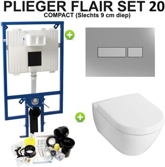 Plieger Flair Compact set20 Chroom/Matchroom (Meerprijs €30,00)