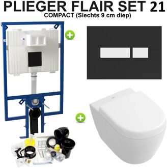 Plieger Flair Compact Subway 2.0 Compact set21 Zwart/ Wit (meerprijs €30,00)