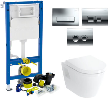 Plieger Geberit up100 Toiletset Plieger Milano | Wandcloset | Wit | Delta Drukplaat