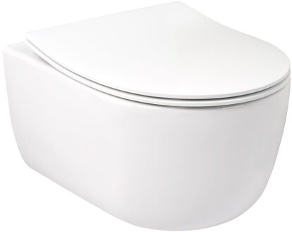 Plieger Kansas Compact randloos toilet met softclose & quick release slimme zitting wit