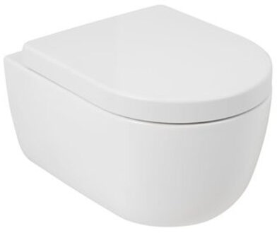 Plieger Kansas Compact randloos toilet met softclose & quick release zitting wit mat