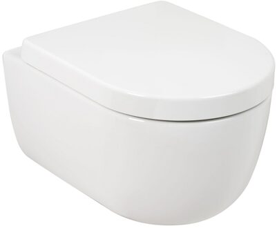 Plieger Kansas Compact randloos toilet met softclose & quick release zitting wit