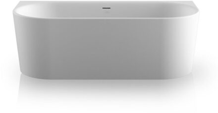 Plieger Kansas Halfvrijstaand bad - 180x80x60cm - met slotoverloop - met af- en overloopgarnituur - met poten - acryl - mat wit 0100-231WM Wit mat