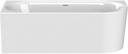 Plieger Kansas Hoekbad - 180x80x60cm - hoek links - met slotoverloop - met af- en overloopgarnituur - met poten - acryl - wit 0100-232 Wit glans