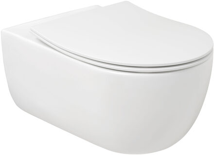 Plieger Kansas randloos toilet met softclose & quick release slimme zitting mat wit