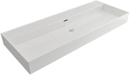 Plieger Kansas wastafel zonder kraangaten met overloop 120x46.6cm matwit