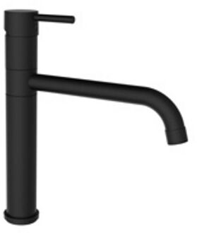 Plieger Keukenkraan Napoli Opbouw Mengkraan ColdStart Rond Mat Zwart 1 Greeps Draaibare Uitloop