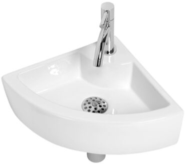 Plieger Miami Fontein Toilet - Set - Hoekfontein 32 x 32 cm inclusief fonteinkraan en sifon - Keramiek - Wit