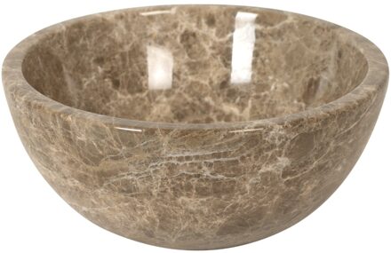 Plieger Mini Round waskom - 26x26x12cm - marmer bruin washbasin 26 marble brown Marmer Bruin mat