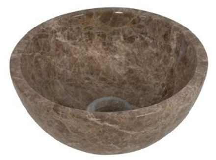 Plieger Mini Round waskom - 26x26x12cm - marmer bruin washbasin 26 marble brown Marmer Bruin mat