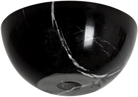 Plieger Mini Round waskom - 26x26x12cm - marmer zwart washbasin 26 marble black Marmer zwart mat