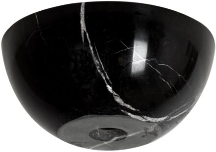 Plieger Mini Round waskom - 26x26x12cm - marmer zwart washbasin 26 marble black Marmer zwart mat